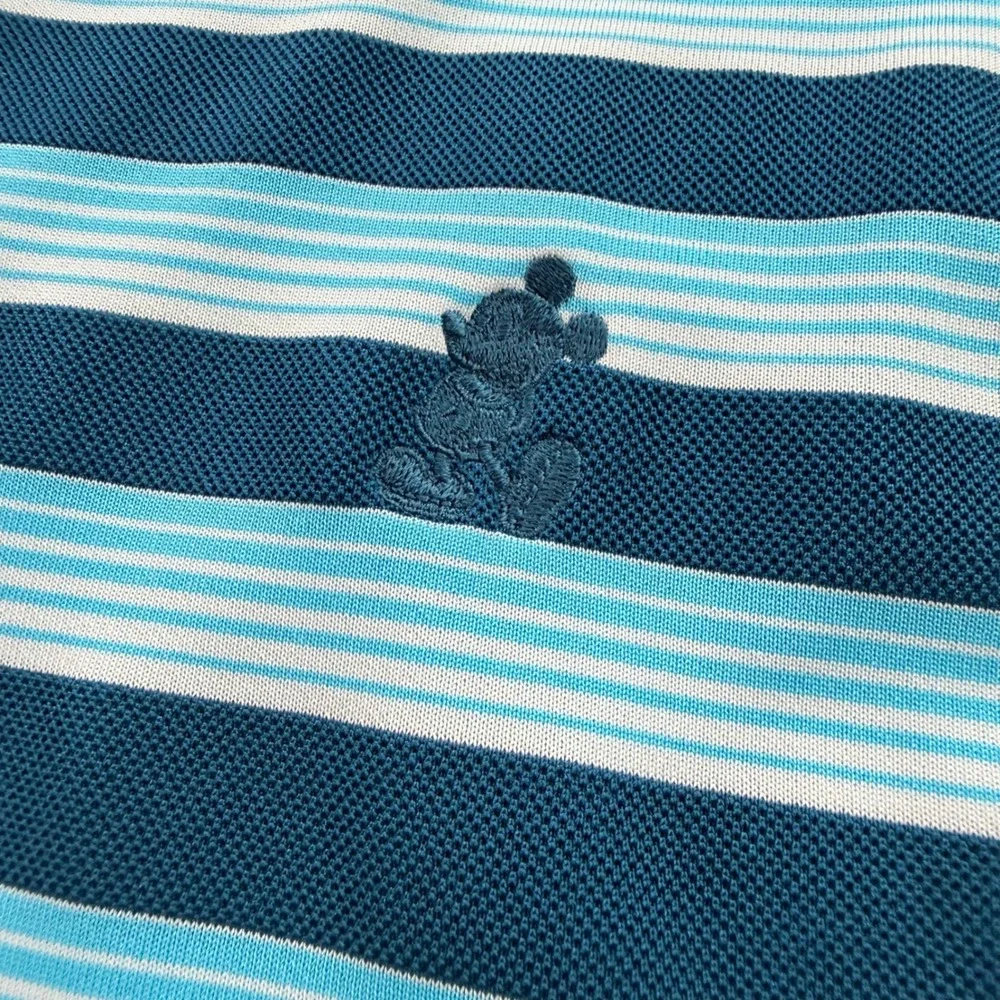 Nike Golf Disney Parks Mickey Mouse Polo Shirt Dri-FIT Striped 2XL Blue Men Rare